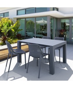 Σετ Τραπεζαρίας 5τμχ Vegas Air Dark Grey 100X100/140Χ75εκ.