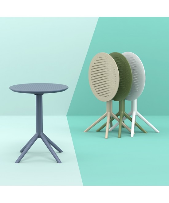 SKY BLACK Φ60X74εκ. ΤΡΑΠΕΖΙ ΠΤΥΣ/ΝΟ ΠΟΛ/ΝΙΟΥ