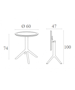 SKY DARK GREY Φ60X74εκ. ΤΡΑΠΕΖΙ ΠΤΥΣ/ΝΟ ΠΟΛ/ΝΙΟΥ SKY DARK GREY Φ60X74εκ. ΤΡΑΠΕΖΙ ΠΤΥΣ/ΝΟ ΠΟΛ/ΝΙΟΥ