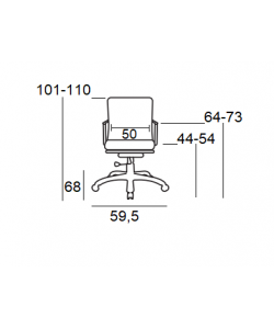 A3650 ΜΑΥΡΗ ΠΟΛΥΘΡΟΝΑ ΓΡΑΦΕΙΟΥ 59.5X68X44-101/54-110εκ.
