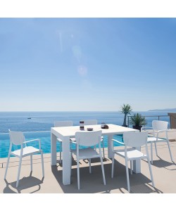 Σετ Τραπεζαρίας 7τμχ Vegas Loft White 100X100/140Χ75εκ. Σετ Τραπεζαρίας 7τμχ Vegas Loft White 100X100/140Χ75εκ.