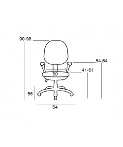 BS750 ΜΑΥΡΟ ΥΦΑΣΜΑ ΠΟΛΥΘΡΟΝΑ ΓΡΑΦΕΙΟΥ 64X56X41-90/51-98εκ.