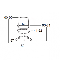 A1180B ΜΑΥΡΟ/ΓΚΡΙ MESH ΠΟΛ/ΝΑ ΓΡΑΦΕΙΟΥ 59Χ57Χ44-90/52-97εκ.