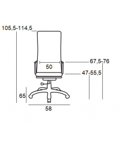 A9280 ΜΑΥΡΟ PU ΠΟΛ/ΝΑ ΓΡΑΦΕΙΟΥ 58Χ65Χ47-105.5/55.5-114.5εκ.