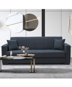 ROVER DARK GREY ΥΦΑΣΜΑ 3ΘΕΣΙΟΣ ΚΑΝΑΠΕΣ/ΚΡΕΒΑΤΙ ΜΕ ΑΠΟΘ.ΧΩΡΟ 210X80X75εκ.