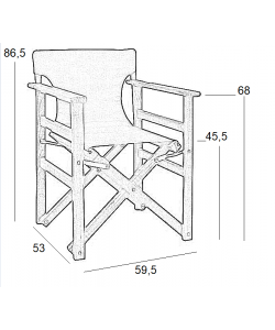 TORINO ΚΑΡΥΔΙ ΣΚΗΝΟΘΕΤΗ ΜΕ ΜΑΥΡΟ TEXTILENE 600gr 59.5X53X45.5-86.5εκ.