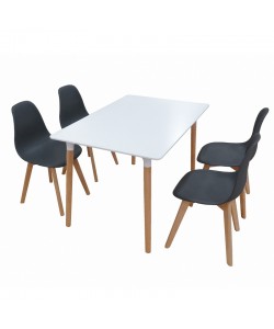 Σετ Τραπεζαρίας Loft Plus Black Randy 5τμχ 120Χ80X72εκ.