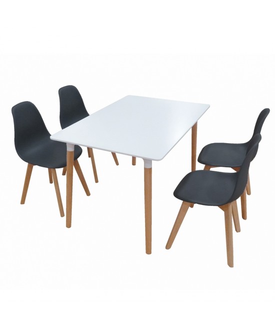 Σετ Τραπεζαρίας Loft Plus Black Randy 5τμχ 120Χ80X72εκ. Σετ Τραπεζαρίας Loft Plus Black Randy 5τμχ 120Χ80X72εκ.