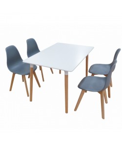 Σετ Τραπεζαρίας Loft Plus Grey Randy 5τμχ 120Χ80X72εκ.