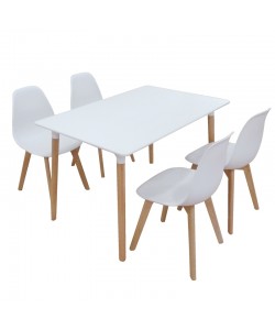 Σετ Τραπεζαρίας Loft Plus White Randy 5τμχ 120Χ80X72εκ.