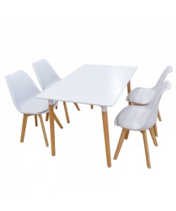 Σετ Τραπεζαρίας Logan Plus White Randy 5τμχ 120Χ80X72εκ.