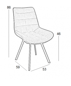 MIRA BEIGE ΥΦΑΣΜΑ(Σ4)ΚΑΡΕΚΛΑ ΜΕΤΑΛΛΙΚΗ 53X59X46-86εκ.
