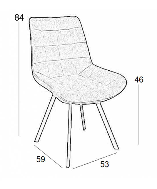 MIRA L. BEIGE ΥΦΑΣΜΑ ΚΑΡΕΚΛΑ ΜΕΤΑΛΛΙΚΗ 53X59X84εκ.