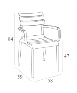 PARIS WHITE ΠΟΛΥΘΡΟΝΑ ΠΟΛ/ΝΙΟΥ 58X59X84εκ.
