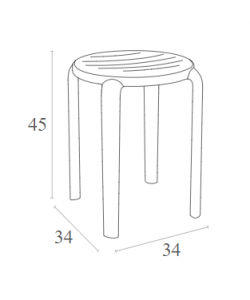 TOM 45εκ. ΣΚΑΜΠΟ TAUPE ΠΟΛ/ΝΙΟΥ 34X34X45εκ.