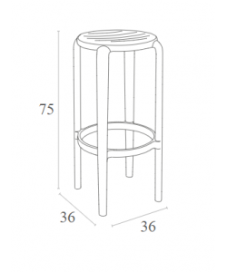 TOM 75εκ. ΣΚΑΜΠΟ TAUPE ΠΟΛ/ΝΙΟΥ 36X36X75εκ.