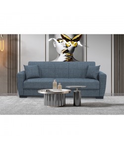 ANIMA GREY ΥΦΑΣΜΑ 3ΘΕΣΙΟΣ ΚΑΝΑΠΕΣ/ΚΡΕΒΑΤΙ ΜΕ ΑΠΟΘ.ΧΩΡΟ 210X80X75εκ.