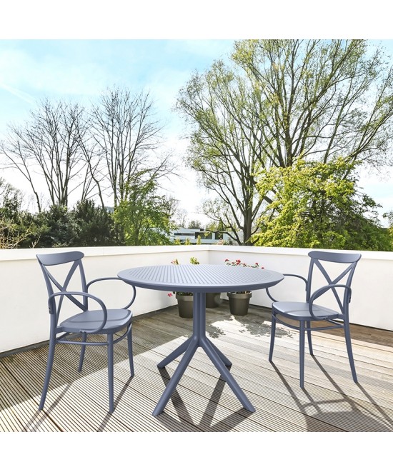 SKY DARK GREY Φ105X74εκ. ΤΡΑΠΕΖΙ ΠΟΛ/ΝΙΟΥ SKY DARK GREY Φ105X74εκ. ΤΡΑΠΕΖΙ ΠΟΛ/ΝΙΟΥ