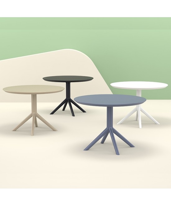 SKY WHITE Φ105X74εκ. ΤΡΑΠΕΖΙ ΠΟΛ/ΝΙΟΥ