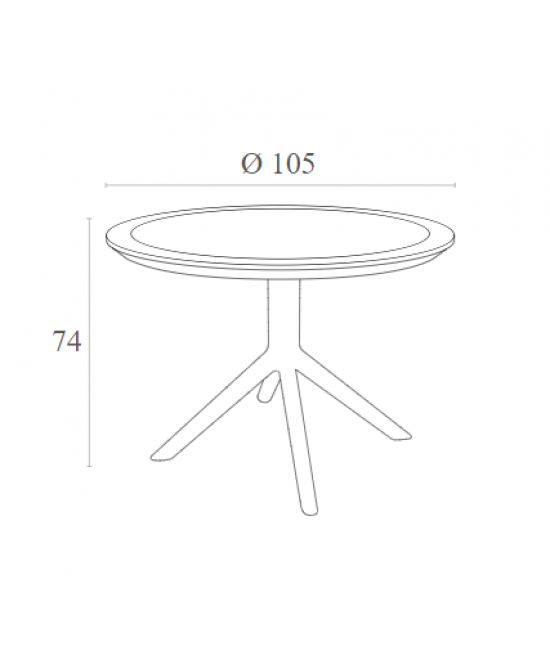 SKY WHITE Φ105X74εκ. ΤΡΑΠΕΖΙ ΠΟΛ/ΝΙΟΥ