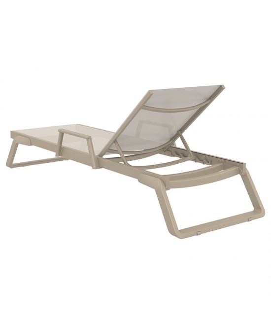 TROPIC ΞΑΠΛΩΣΤΡΑ ΜΕ ΜΠΡΑΤΣΑ TAUPE/TAUPE ΑΛΟΥΜ-ΠΟΛ/ΝΙΟΥ 210X72X31εκ.