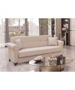 AZUR LIGHT BROWN ΥΦΑΣΜΑ 3ΘΕΣΙΟΣ ΚΑΝΑΠΕΣ/ΚΡΕΒΑΤΙ ΜΕ ΑΠΟΘ.ΧΩΡΟ 210X80X75εκ.