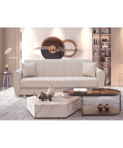 ELVA LIGHT BROWN ΥΦΑΣΜΑ 3ΘΕΣΙΟΣ ΚΑΝΑΠΕΣ/ΚΡΕΒΑΤΙ ΜΕ ΑΠΟΘ.ΧΩΡΟ 210X80X75εκ.