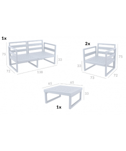 MYKONOS SET 2ΘΕΣ.TAUPE/ΜΑΞ. L.BROWN(2ΘΕΣ.+2ΠΟΛ.+ΤΡΑΠ 65εκ.)