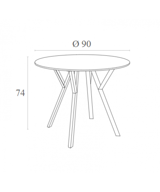 MAX ΤΡΑΠΕΖΙ Φ90Χ74εκ. WHITE LAMINATE 12mm