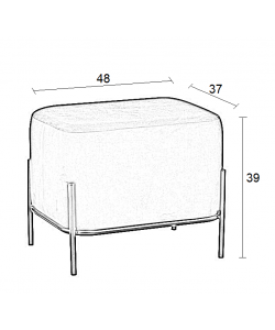 BELLA/L ΣΚΑΜΠΟ BLACK VELVET ΥΦΑΣΜΑ 48X37Χ39εκ.