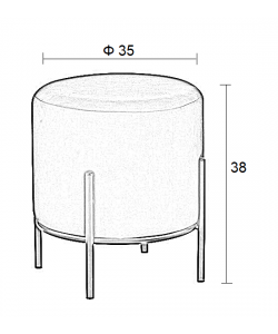 BELLA/R ΣΚΑΜΠΟ BEIGE VELVET ΥΦΑΣΜΑ Φ.35Χ38εκ.