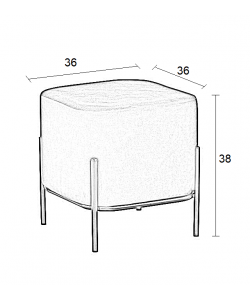 BELLA/S ΣΚΑΜΠΟ GREY VELVET ΥΦΑΣΜΑ 36X36Χ38εκ.
