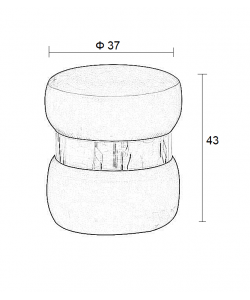 LINDA/R ΣΚΑΜΠΟ GREY VELVET ΥΦΑΣΜΑ Φ.37Χ43εκ.