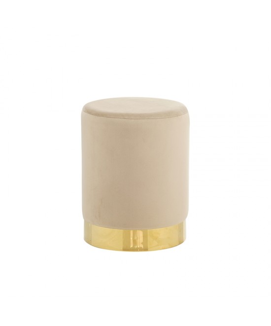 LINDA/S ΣΚΑΜΠΟ BEIGE VELVET ΥΦΑΣΜΑ Φ.34Χ42εκ.