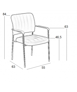 OLIVER ΜΑΥΡΟ PU ΠΟΛ/ΝΑ ΧΡΩΜΙΟΥ 55X63X46.5-84εκ.
