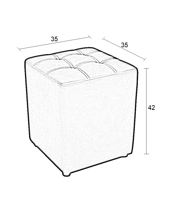 CUBE BROWN PU ΣΚΑΜΠΟ 35X35X42εκ.