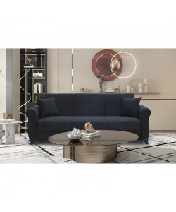 LENA BLACK ΥΦΑΣΜΑ 3ΘΕΣΙΟΣ ΚΑΝΑΠΕΣ/ΚΡΕΒΑΤΙ ΜΕ ΑΠΟΘ.ΧΩΡΟ 210X80X75εκ.