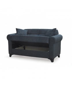 AZUR DARK GREY ΥΦΑΣΜΑ 2ΘΕΣΙΟΣ ΚΑΝΑΠΕΣ/ΚΡΕΒΑΤΙ ΜΕ ΑΠΟΘ.ΧΩΡΟ 150Χ80Χ75εκ.