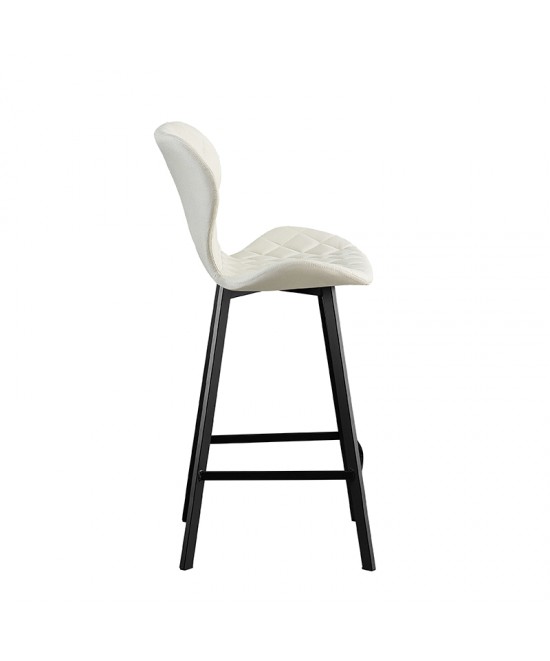 Σκαμπό Μπάρ 2τμχ Martin 73εκ. Off White Ύφασμα 45x49x73-106εκ.
