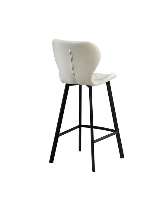 Σκαμπό Μπάρ 2τμχ Martin 73εκ. Off White Ύφασμα 45x49x73-106εκ.