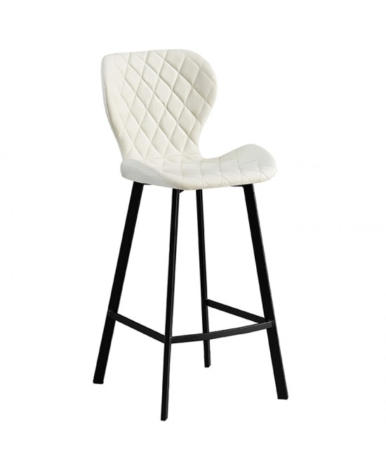 Σκαμπό Μπάρ 2τμχ Martin 73εκ. Off White Ύφασμα 45x49x73-106εκ.