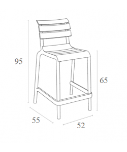 HELEN 65εκ. ΣΚΑΜΠΟ WHITE ΠΟΛ/ΝΙΟΥ 52X55X95εκ.