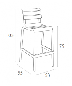 HELEN 75εκ. ΣΚΑΜΠΟ TAUPE ΠΟΛ/ΝΙΟΥ 53X55X105εκ.