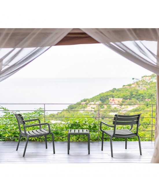 PARIS DARK GREY ΤΡΑΠΕΖΙ 42X41X40εκ. ΠΟΛ/ΝΙΟΥ