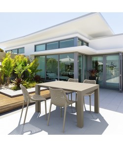 Σετ Τραπεζαρίας 5τμχ Vegas Air Taupe 100X100/140Χ75εκ.