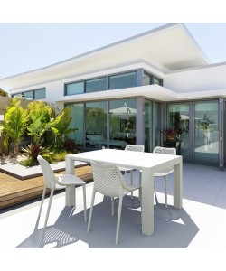 Σετ Τραπεζαρίας 5τμχ Vegas Air White 100X100/140Χ75εκ.