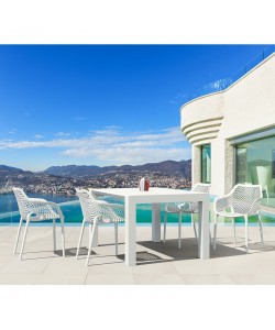 Σετ Τραπεζαρίας 5τμχ Vegas Air XL White 100X100/140Χ75εκ.