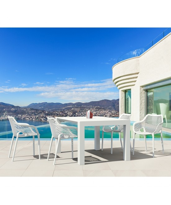 Σετ Τραπεζαρίας 5τμχ Vegas Air XL White 100X100/140Χ75εκ.