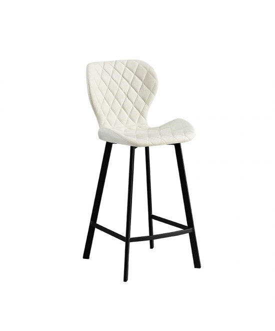 Σκαμπό Μπάρ 2τμχ Martin 66εκ. Off White Ύφασμα 45x49x66-98εκ.