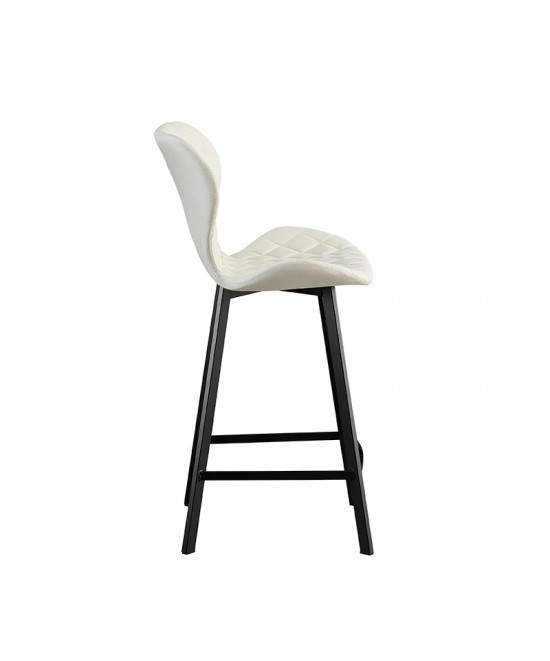 Σκαμπό Μπάρ 2τμχ Martin 66εκ. Off White Ύφασμα 45x49x66-98εκ.